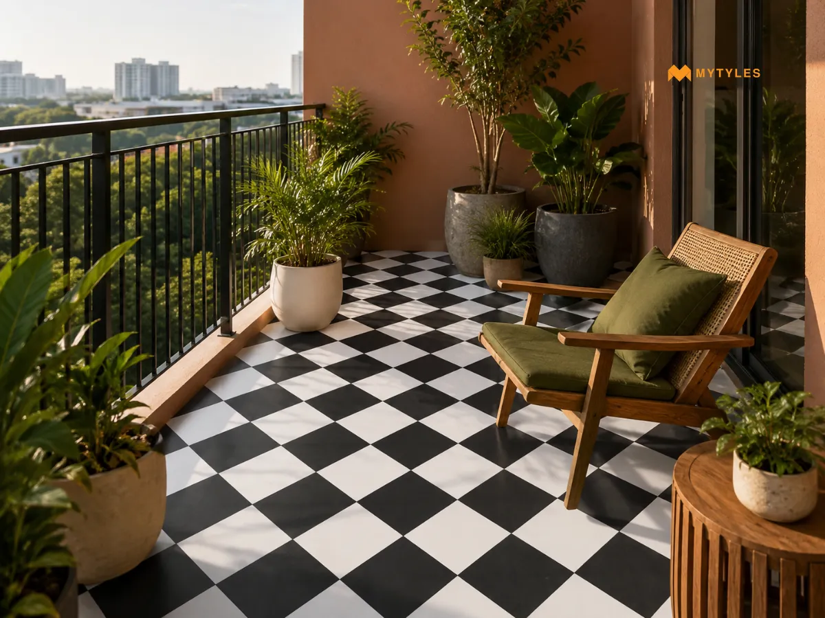 Moroccan Tile in Balcony Floor